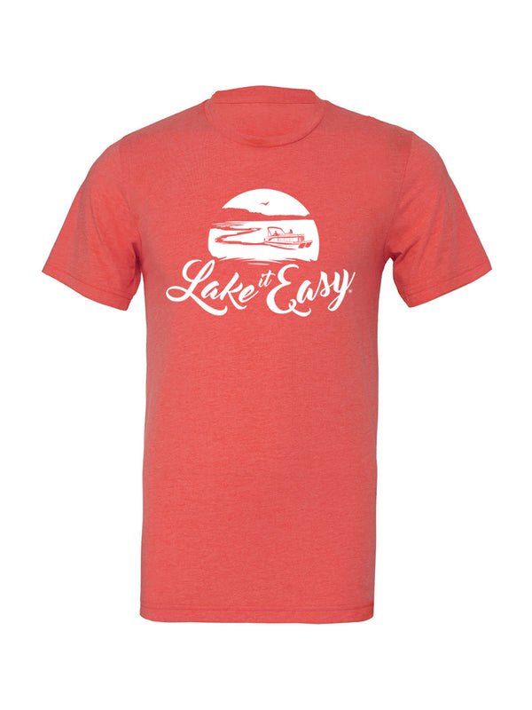 Pontoon Boat Logo Tee in Heather Red